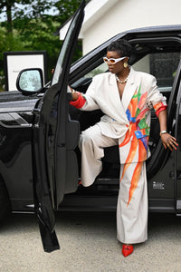 Bird of Paradise Print Oversize Blazer - NALÈ