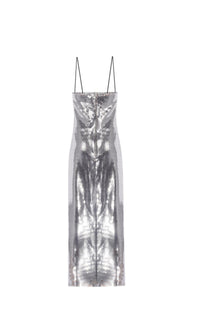 Classic Long Silver Sequin Dress - NALÈ