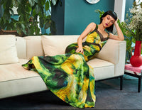 Lace Insert Floral Maxi Dress - Green - NALÈ