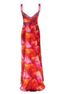 Lace Insert Floral Maxi Dress - Pink - NALÈ