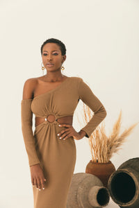 Off-Shoulder Dress with Cutout - NALÈ