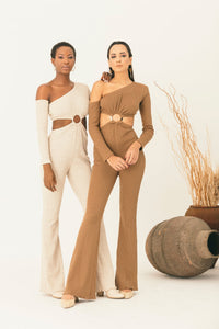 Off-Shoulder Jumpsuit with Cutout - NALÈ