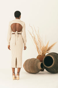 Open Back Blouse and Skirt Set - NALÈ