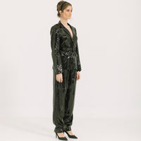 Sequin Blazer & Trouser Suit - Black - NALÈ