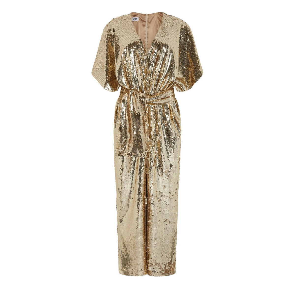 Wide Leg Sequin Palazzo Jumpsuit Gold – NALÈ