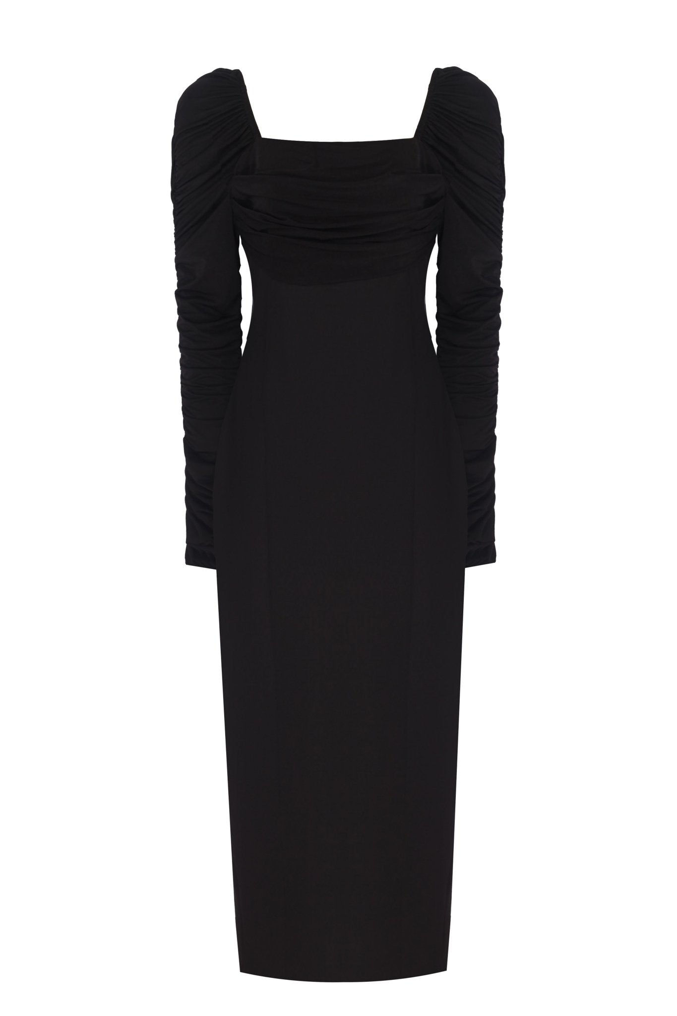Ruched Sleeves Bodycon Dress - Black UK Size 8 Ruched Sleeves Bodycon Dress - Black UK Size 8